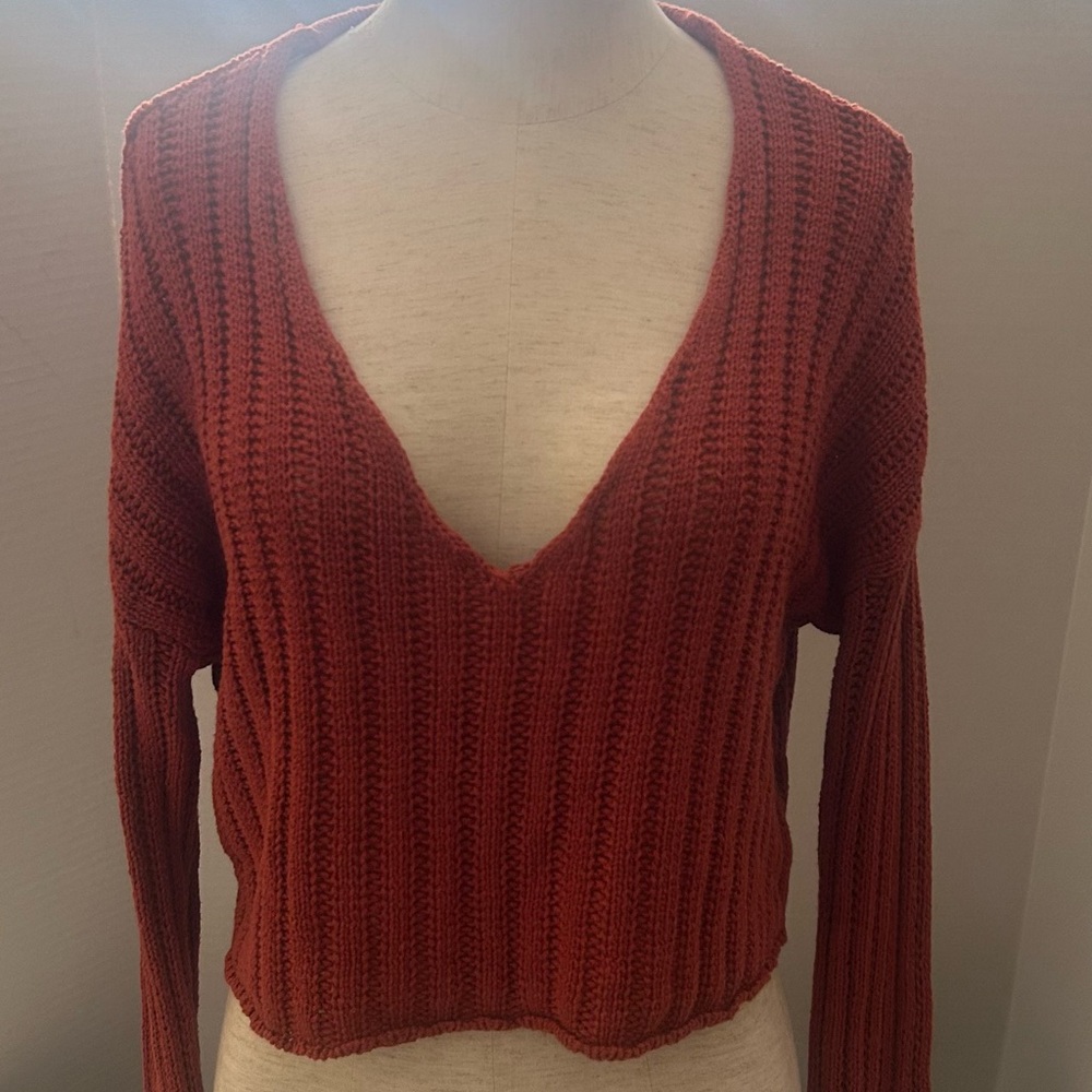Forever 21 Rust Ribbed Knit Sweater